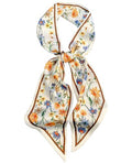 Head Scarf Purse Handle Neck Satin Hair Scarfs For Bag Lightweight Silky Long Thin Women's Fashion Scarves 59 * 5.9” - color: H11-blooming Flower(59*5.9inch)