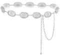 Women's Concho Chain Belt Western Cowgirl Metal Waist Chain Belt for Dress - color: A Silver, size: L: 53.1 in