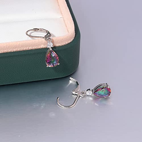 CiNily Teardrop Leverback Dangle Earrings for Women Hypoallergenic 14K Gold Plated Cubic Zircon Drop Earrings Fashion Crystal Earrings for Girls Jewelry Christmas Gifts - color: Dangle
