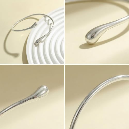 Long tiantian Arm Cuff Gold Bangles Cuff Bracelets Adjustable Upper Arm Jewelry for Women Beach Jewelry Trendy Stuff Gifts - color: Silver Arm Cuff
