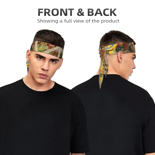 Sports Head Tie Westie Dogs Beach Summer Tropical Tie Sweatband Headband Men Women Elastic Bandana Adjustable Non-Slip Moisture Wicking for Running Football Yoga Workout Athletic Hair Ninja Head Band - color: Rectangle Peace Sign Graffiti All You Need Is
