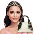 Sumolux Head Hair Scarf for Women Neck Purse Bag Handbags Scarf Like Silk - color: Black Stripe
