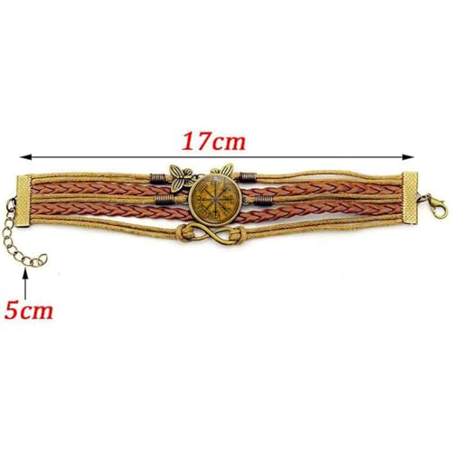 Viking Compass Protect Bracelet for Women Turquoise Charm Bracelets Viking Norse Jewelry for Women - color: C