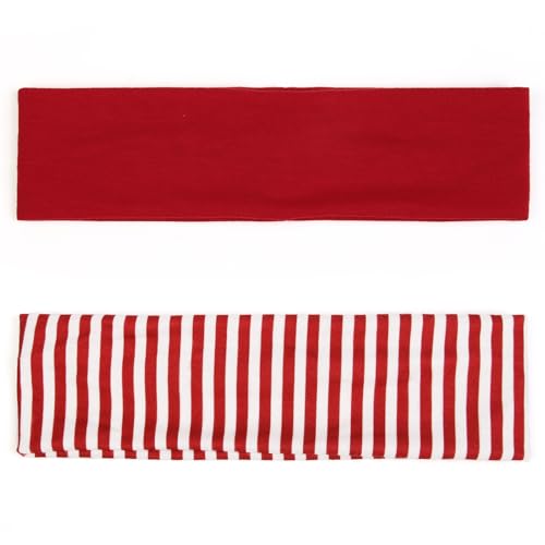 TERSE Headbands for Women Short Hair Striped Headbands Non Slip Elastic Sweat Hairbands Soft Fabric Hairbands Workout Yoga Running Sport Hair Accessories - color: Headbands Color-Xmas Set 3