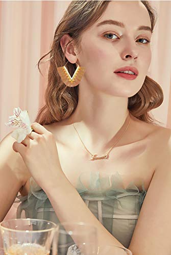 Tassel Hoop Earring Statement Thread Dangle Earrings Stylish Long Fringe Drop Earrings Lightweight Long Swingy French Hook Earrings for Women - color: A Brown