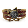 Viking Compass Protect Bracelet for Women Turquoise Charm Bracelets Viking Norse Jewelry for Women - color: D