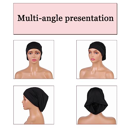 Leeven Sleep Shower Cap mens bonnet Long Hair Dread Loc Cap Long Braid Cap Elastic Dreadlock Tube for Men Woman - color: Black, Royal Blue, Red, White