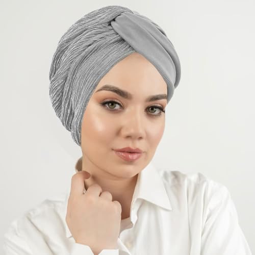 XYIYI Chemo Headwear Turban for Women, Cancer Patients Head Wrap Cover Hat for Hair Loss - color: Light Gray