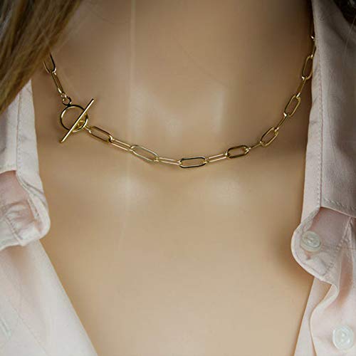 Turandoss 14K-Gold-Plated Necklaces for Women - Lock Evil Eye Medallion Vintage Coin Necklace Bee Sun Moon Shell Chain Necklace Layered Paperclip Chain Necklaces for Women Jewelry Gifts - style: "2-Toggle Clasp