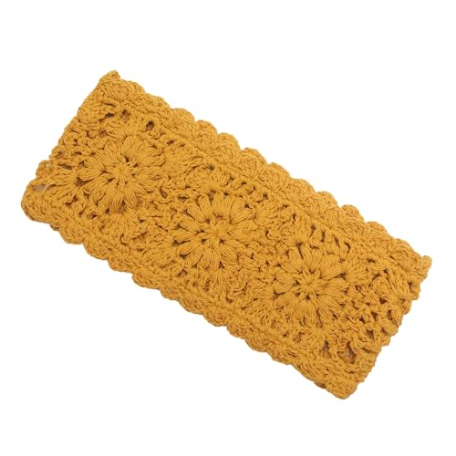 ZLYC Women Headband Handmade Crochet Knit Boho Flower Hair Bands (Crochet Yellow) - color: Crochet Yellow