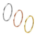 3pcs 1mm Stainless Steel Plain Band Knuckle Stacking Midi Rings for Women Comfort Fit - color: 3pcs Silver+Rose+Gold (Flat)