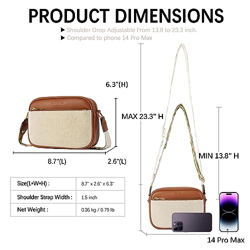 BOSTANTEN Quilted Crossbody Bags for Women Vegan Leather Purses Shoulder Handbags with Wide Strap - color: Pattern&brown