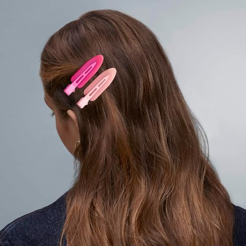 10 Pcs Creaseless No Crease No Bend Flat Hair Clips For Styling Non Slip Makeup Clips For Women Salon Hairstyle,Matte Green Pink Orange Yellow Rose Red - color: Matte Green Pink Orange Yellow Rose Red