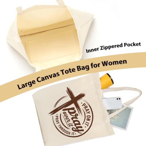 Christian Gifts for Women, Floral Faith Canvas Tote Bag, Faith Gifts for Women Mom Inspirational - color: Boho Christian 776