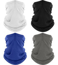 ROXUN 4 Pack Neck Gaiter, Cooling Breathable Face Mask UV Protection Scarf Hiking Bandana for Men/Women - color: Black+gray+white+blue