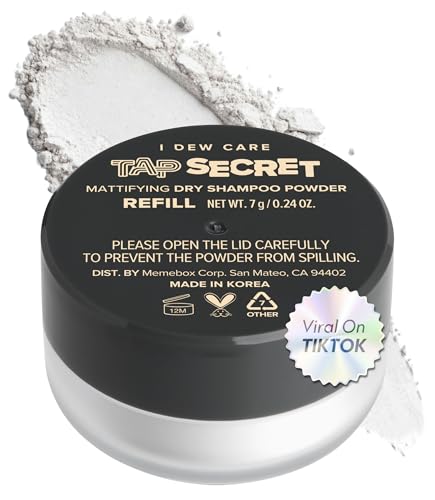 I DEW CARE Tap Secret Dry Shampoo Powder Refill with Biotin | Strengthening & Volumizing, Refillable, Travel size, Non-aerosol, Korean Ginseng, Dry Shampoo for Women, Women Stocking Stuffers, 0.24 Oz - color: 08 Original Refill, size: 0.24 Ounce (Pack of