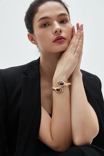 Chunky Gold Bracelet Trendy Gold Cuff Bracelets for Women Statement Silver Arm Cuffs Bangles Arm Punk Jewelry Accessories - style: Chunky Cuff