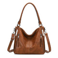 Shoulder Handbags for Women Large Soft Casual PU Leather Hobo Tote Purses - color: 01-yellow Brown