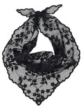 SweatyRocks Women's Floral Embroidery Lace Triangle Hair Scarf Headband Sheer Hair Bandana - color: Black, size: One Size