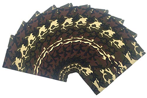 Vamqor 100% Cotton 10 Pack Fine Bandanas - color: Camouflage