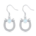 Western Earrings for Women 925 Sterling Silver Turquoise Western Country Dangle Drop Earrings Country Jewelry Gifts for Cowgirl Cowboy - style: Horseshoe-2 Opal