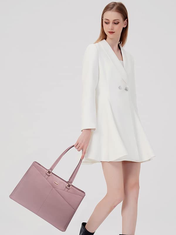 LOVEVOOK Laptop Tote Bag for Women 15.6 Inch Waterproof Leather Computer Bags Women Business Office Work Bag Briefcase Light Purple - color: Light Purple 15.6 Inch, size: 15.6 inch