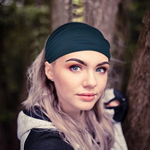 YONUF Wide Boho Headbands for Women Fashion Knotted Headband Yoga Workout Hair Accessories African Head Wrap 4 Pack - color: White, Gray, Red, Blue