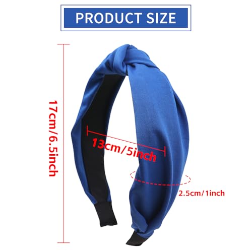 Knot Headband Blue Knotted Hair Bands Fashion Accessories for Women Girls Birthday Wedding Holiday Party Supplies - color: Royal Blue