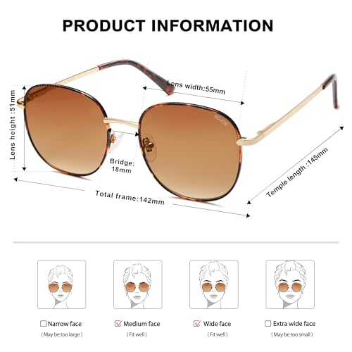 SOJOS Classic Trendy Square Sunglasses for Women Men Cute Big Frame Gold Shades SJ1137 - color: Brown Tortoise/Gradient Brown
