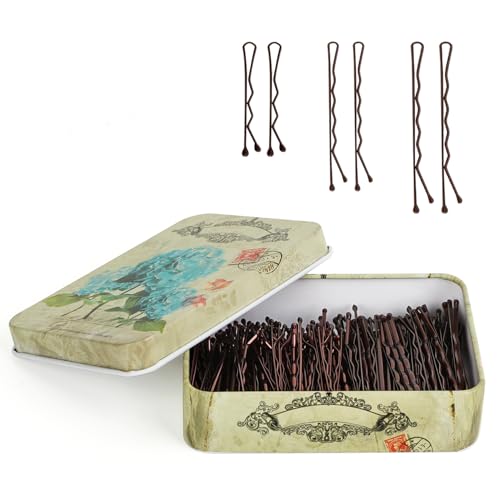 MAORULU Hair Bobby Pins with Cute Case, 250 CT Bobby Pins for Buns, Premium Hair Pins for Kids, Girls and Women, Great for All Hair Types (Variety Pack Brown) - color: Variety Pack Brown