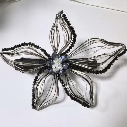 Mistofu DIY Copper Wire Metal Hand-woven High-level design Barrettes Elegant Hair Accessories, Gifts for Women Girls (black-a) - color: black-a