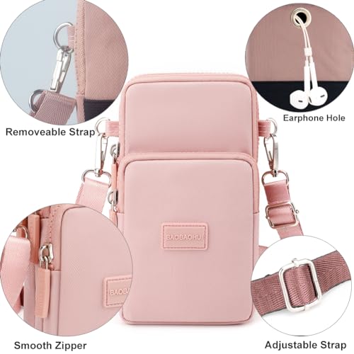 JANKS Small Crossbody Bags for Women Mini Cell Phone Purses Handbag Shoulder Bag - color: E-pink
