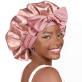 YANIBEST Adjustable Satin Bonnet for Sleeping Women Double Layer Hair Wrap Reduce Friction Prevent Frizz Natural Curly Hair - color: Flowers