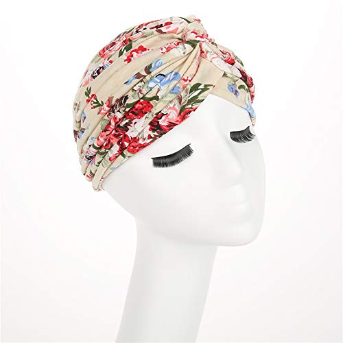 beauty YFJH Women's Cotton Turban Head Wrap Cancer Chemo Beanies Cap Headwear Cap Bonnet Hair Loss Hat - color: Beige
