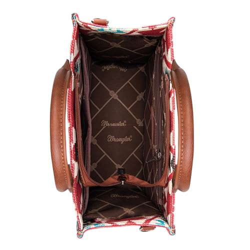 Wrangler Aztec Tote Bag for Women Boho Shoulder Purses and Handbags - color: Angel Diamond Burgundy (Guitar Strap)