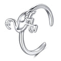 CHIC & ARTSY 925 Sterling Silver Open Toe Ring for Women - Lightweight Comfortable Yoga Toe Rings, Adjustable Stackable Toe Rings, Boho Coastal Vacation Beach Foot Jewellery - color: Flamingo/Silver