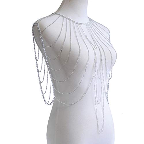 Women's Sexy Suit Body Chain - color: Silvery Color-Multilayer Shoulder Body Chain-5