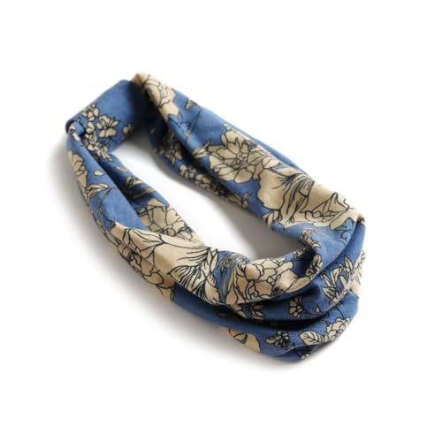 Boho Headband Fashion Wide Headband Knoted Turban Yoga Workout Head Bands Hair Accessories For Women (flower4, Pack of 2) - color: flower4, size: 1 Count (Pack of 2)