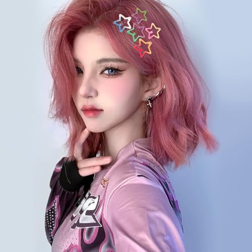 Star Hair Clips Snap Hair Barrettes Non Slip Star Hair Accessories Gradient Colors Metal Hair Clips for Girls Women - 22 PCS - color: 22 P - Gradient Colors