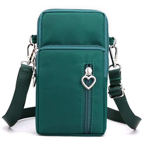JANKS Small Crossbody Bag for Women - Mini Phone Purses with Crossbody Strap and Wallet - Nylon Arm Bag - color: A-green