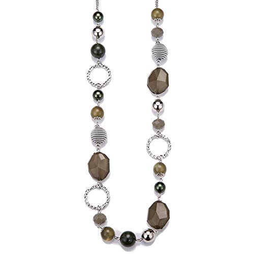 PEARL&CLUB Long Beaded Necklaces For Women - Sweater Chain Fashion Jewelry Necklace Gifts For Women - color: 23-Green