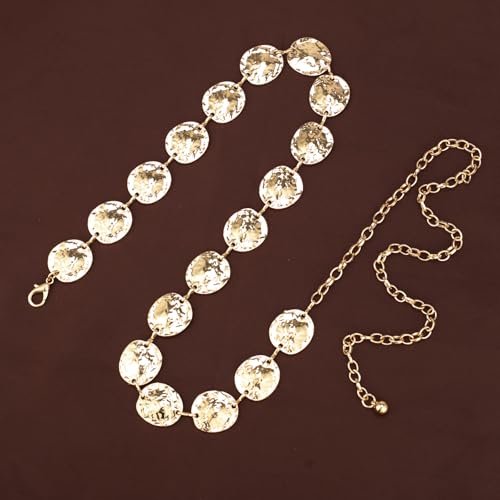 Luvatar Fashion Metal Waist Chain Belt Blouse Dress Sweater Chain Belt… - color: Gold-t42