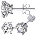 Moissanite Stud Earrings for Women, 18K White Gold Plated S925 Sterling Silver Hypoallergenic Diamond Earring, Lab Grown Diamond Earrings - size: 1ctw(0.5ct*2)-5mm