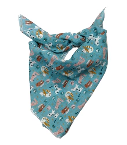 Shanlin Unisex Floral Cotton Square Scarf Bandanas 22x22 inch - color: Cats-blue