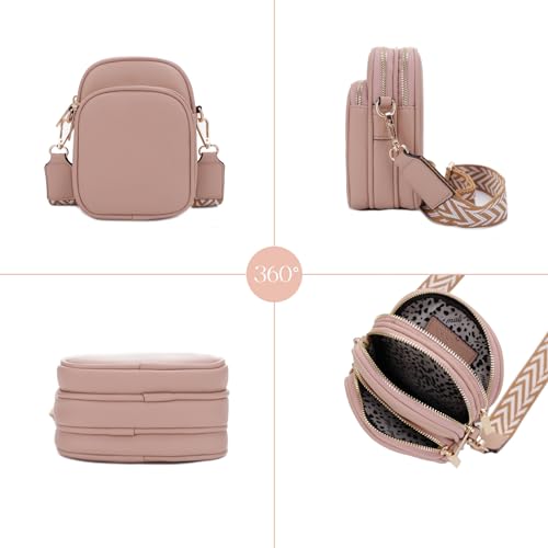 Mali+Lili, Josie Triple Zip Crossbody Bag - color: Nude
