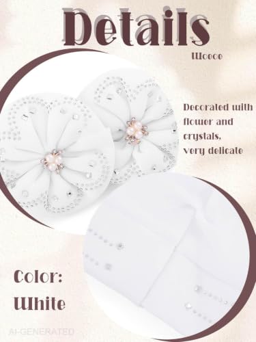 Woeoe Beanie Cap Head Wrap Black Rhinestones Head Scarf Flower Pearls Twisted Head Turban for Women Girls - color: White