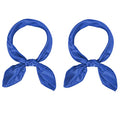 American Trends Women Silk Feeling Scarf Satin Head Scarves Square Wrap Neck Scarf Lightweight Silk Like Bandana - color: Z 2 Pack Blue