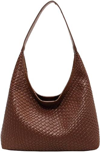 2026 Leather Tote Bag for Women Top-handle Shoulder Bag, Hobo Bags Large Capacity Soft Vegan Crossbody Handbag Underarm - color: Hobo Bag Brown