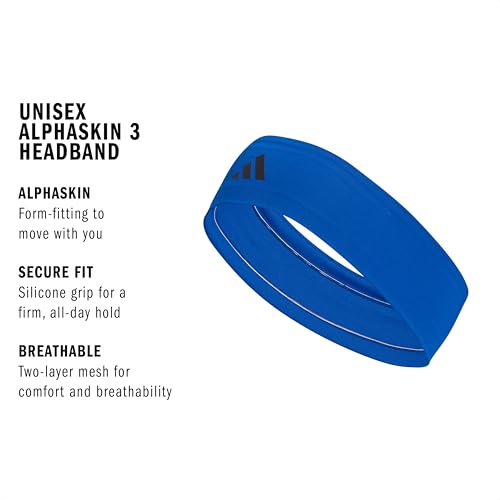 adidas Alphaskin Tie Headband - color: 3/Collegiate Royal Blue/Black