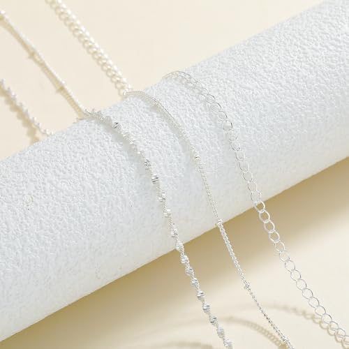 Waist Chain Belt for Women - 14K Gold Plated/Silver Layered Belly Chains for Women Sexy Bikini Beads Gold Jewelry Accessories Body Chain Gifts - color: Waist Chain-Wave Beads-Silver